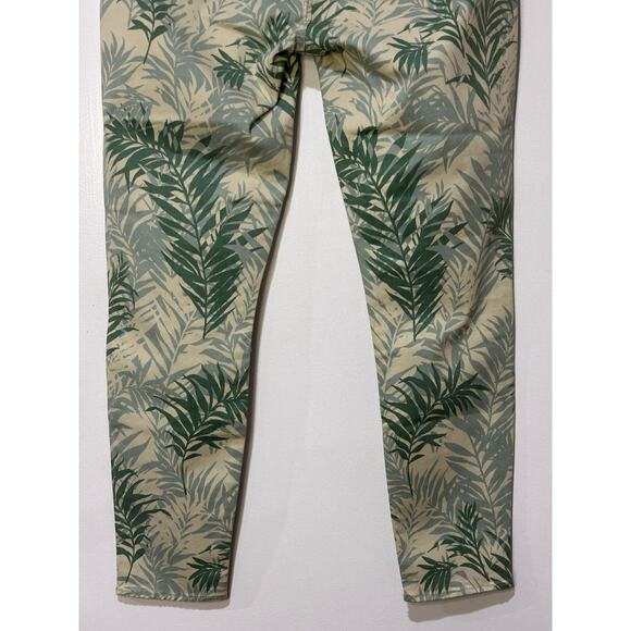 Parker Smith Palm Springs Green Leaf Print Ava Crop Skinny Jeans Size 30 EUC - Picture 11 of 14